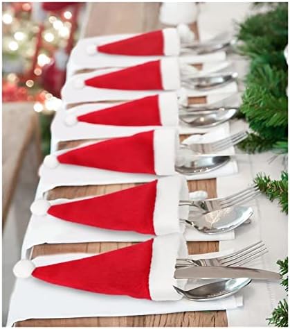 חג המולד קישוטי כלי שולחן מחזיק תיק חג המולד כובע כלי שולחן מזלג סכין סכום תיק חג המולד בית תפאורה חג המולד