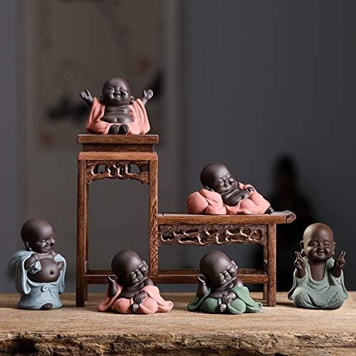 קינגז'ו קרמיקה זעיר חמוד בודהה פסל נזיר פסלון יצירתי תינוקת בודהה מלאכה מקסימה קישוטים מקסימים