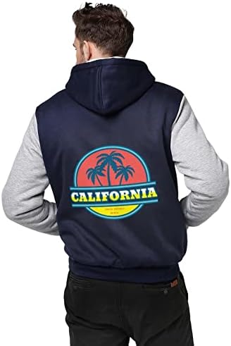קליפורניה סנטה מוניקה חוף גברים של הסווטשרט לרכוס חולצות כבד עבה מעיל חם חורף מעיל