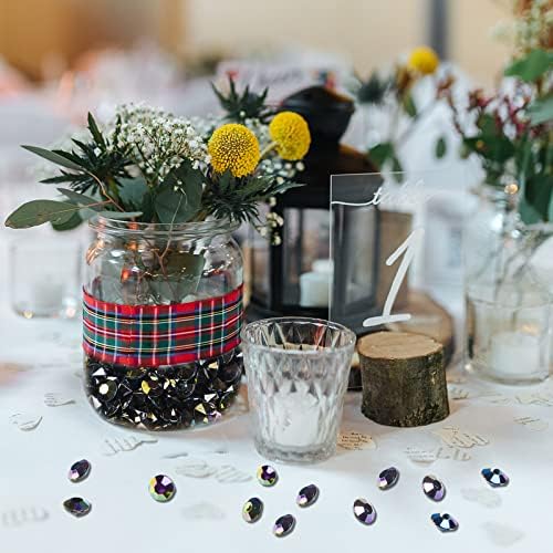 800 יחידים שולחן שחור פיזור אבני חן לקישוטים לקישוטים לחתונה, טובות מסיבות, מילוי אגרטל, קונפטי שולחן,