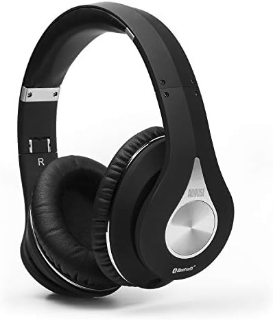 אוגוסט EP640 אוזניות Bluetooth - אלחוטית על אוזניות אוזניים עם APTX / NFC / 3.5 ממ שמע במיקרופון אוזניות - שחור