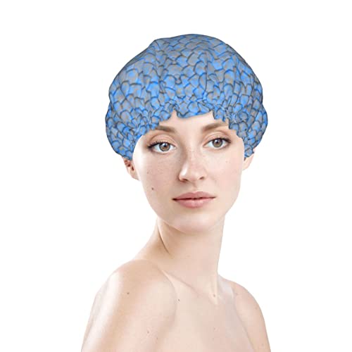 נשים לשימוש חוזר למתיחה שולי שיער כובע רטרו דרקון כחול סולם שכבות כפול