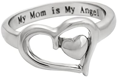 לאמא שלי אהבה טבעת לב 925 טבעת כסף אוהבת את אמא שלך טבעת תכשיטים יום הולדת יום יום הולדת לבנות