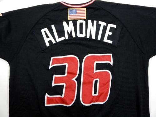 2018 איזוטופים albuquerque yence almonte 36 משחק משומש בג'רזי שחור - משחק משומש גופיות MLB