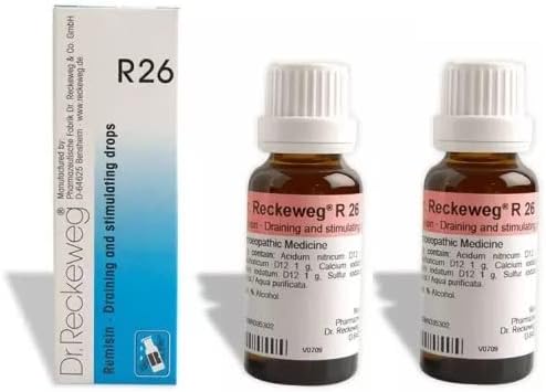 Dr.Reckeweg germany R26 חפיסת טיפות ניקוז ומעוררת של 2 מאת דר Reckewegeg