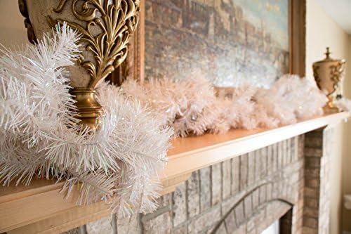 יצירות חכמות קישוט גרלנד מלאכותי לחג המולד, עיצוב חג פרימיום באורך 9 מטרים לעצי חג המולד ומנטלים, אורן