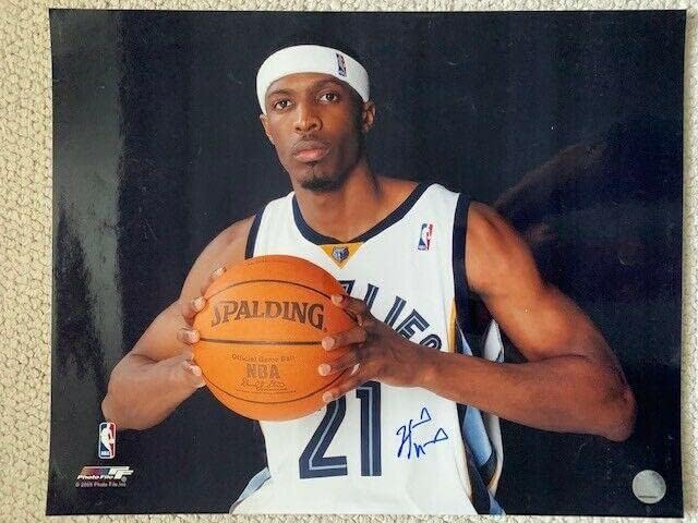 Hakim Warrick יד חתמה על 16x20 צילום צבע+COA פוזה נהדרת ממפיס גריזליס - תמונות NBA עם חתימה