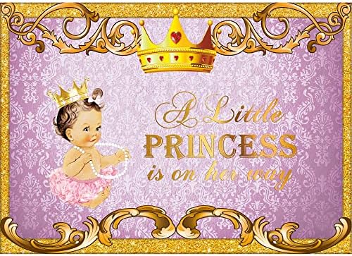 7 * 5 רגל נסיכה קטנה לבן תינוק תאומים מקלחת רקע ילדה תינוק מקלחת מסיבת באנר קישוט תפאורות קשת צבע זהב