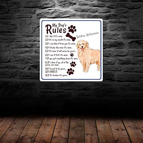מצחיק כלב מתכת סימן שלט שלי כלב של כללים במצוקה לחיות מחמד כלב סימן מבורך מתכת צלחת רטרו לחיות מחמד כלב קיר