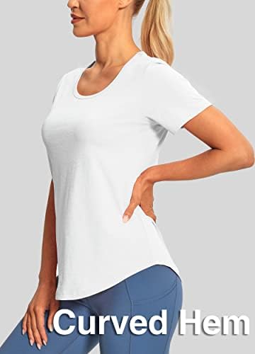 חולצות אימון של Hiverlay לנשים שרוול קצר צוואר צוואר צוואר
