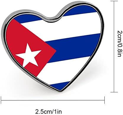 דגל של קובה לב בצורת תג פין סיכות זיהוי כפתור תגי כובעי מעילי חולצות דקור