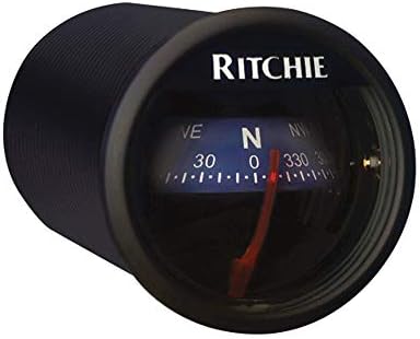 Ritchie Navigation Ritchiesport X-21BU-דיור שחור עם כחול 2 אינץ 'קריאה ישירה חיוג Dash Mount Compass