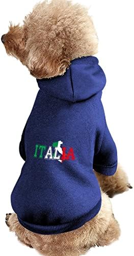 צבעי דגל איטליה איטליה מפה בגדי כלב קפוצ'ונים חיל מחמד חורפים רכים וחמים בסווטשירטים לכלבים בינוניים
