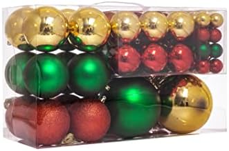 קישוטי כדור חג המולד של אזלון 94 יחידות, קישודים גדולים וקטנים עם ניפוץ קישוטי תלייה לעץ חג