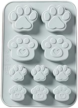 טביעות רגל של Blmiede Puppy עוגת סיליקון 10 אפילו כפות חתול בטמפרטורה גבוהה סבון קר תבניות משלימות