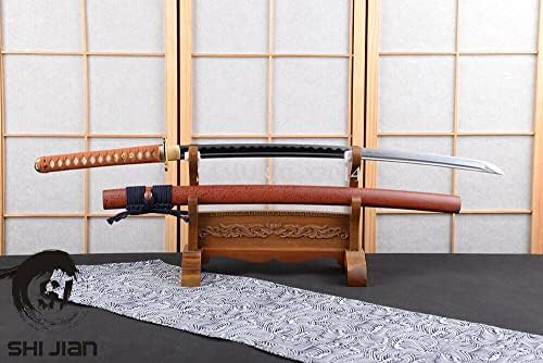 חרב DD חרב יפנית סמוראי קטאנה דרקון הזהב צובה 1095 פלדת פחמן חדה להב חריף