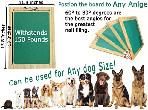 כפות זנלי לוח שריטות לכלבים לציפורניים, דו צדדי, נייר קובץ גס וחצץ עדין, כל כלב בגודל, לוח