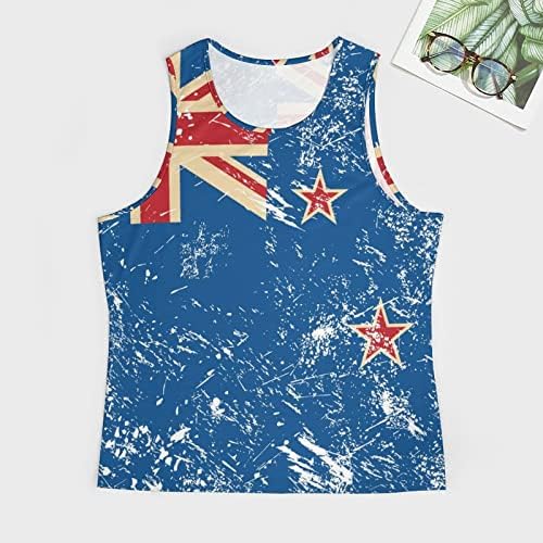ניו זילנד רטרו דגל גופייה ללא שרוולים חולצה ספורט שרירים חולצות כושר אימון יוגה טנק לגברים