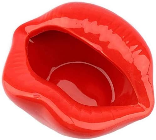 אישיות יצירתית יצירתית קרמיקה אדומה שפתיים מאפרה מסעדת בית חמוד אירופית KTV שולחן קפה דקורטיבי מתנה