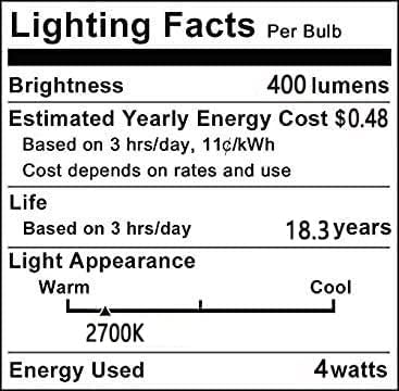 תאורת אדיסון גדולה 4 ואט ניתן לעמעום גדול הוביל נורת וינטג 'גדול מדי לבן חם 2700 קראט זכוכית אפורה