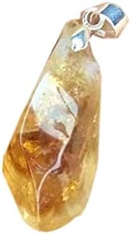 1PC תליון קסם של סיטרין קסם גבישים ריפוי אבן אנגרי לריפוי תכשיטים DIY חרוזים תליון רייקי נקודה צ'אקרה