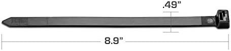 קשרי כבלים אולטרה-תכליתיים רב-תכליתיים , 250 פאונד. חוזק מתיחה, 8.9, שחור