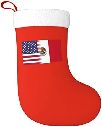 דגל אמריקה של TZT דגל ומקסיקני גרבי חג המולד, מתנות למסיבת חג חג המולד לקישוטים לחג משפחתי 18 אינץ '