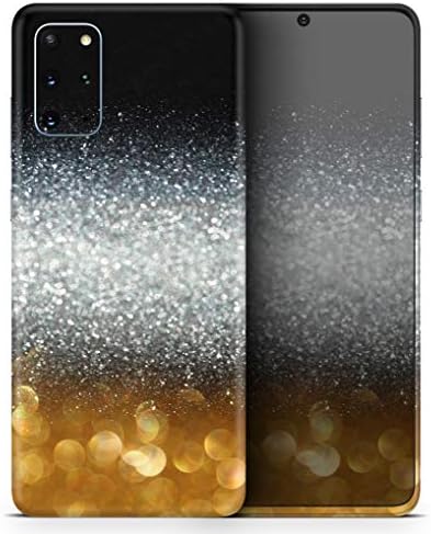 תכנן Skinz Sparkle כסף לא ממוקד עם כדורי זהב מגן מדבקות ויניל עטיפת עור תואם לגלקסי S20 Samsung Samsung
