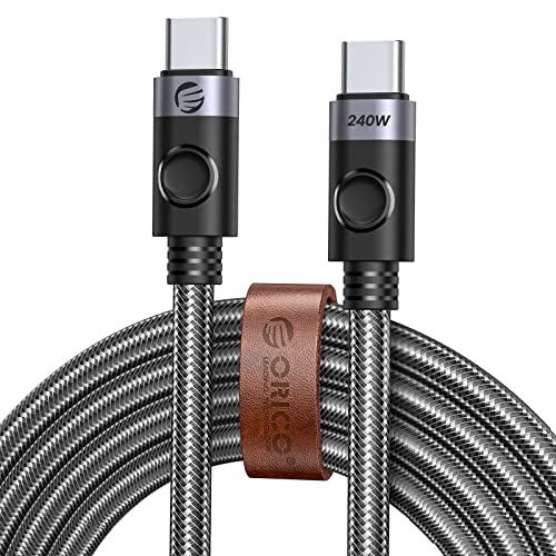 Orico USB C ל- USB C כבל 240W טעינה עם העברת נתונים של 40 ג'יגה -ביט לשנייה, 8K@60Hz, כבל USB 4 תואם ל- Thunderbolt