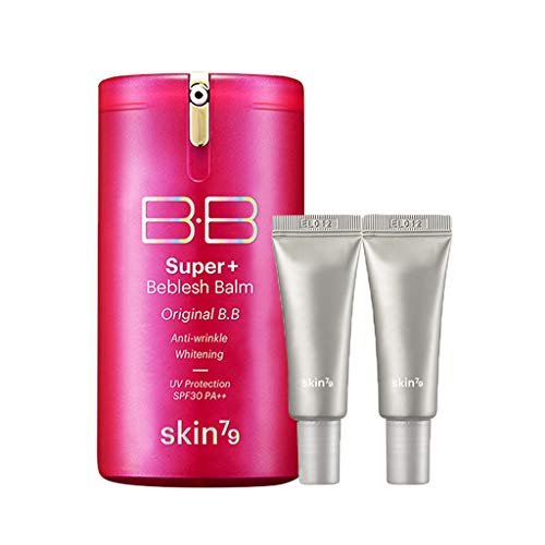 Skin79 Super+ Beblesh Balm קרם BB מקורי - 1.35 fl.oz עם 2 קרם BB גודל נסיעות אקראי