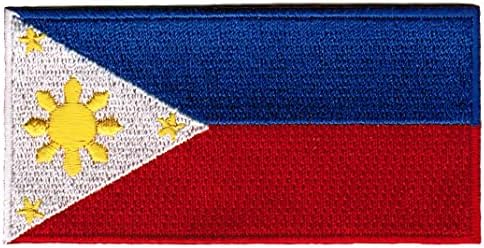 פריטי ברוש ​​- טלאי דגל פיליפינים - אפליקציות רקומות פרימיום - טלאי מחברים של המותג הכפרי האסיאתי