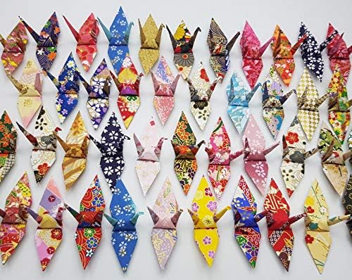 100 מנוף נייר אוריגמי נייר נייר אוריגמי מנוף דפוסים שונים 1.5 אינץ 'ו -3 אינץ'