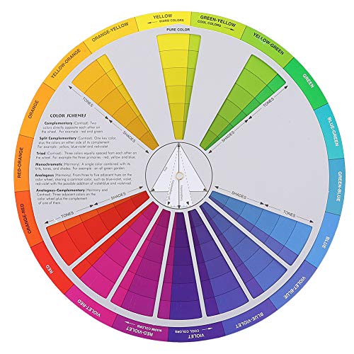 צבע גלגל, צבע ערבוב הדרכה 3 חתיכות קעקוע צבע גלגל צבע ערבוב לוח מעגלי צבעים עבור כרומטית מדריך