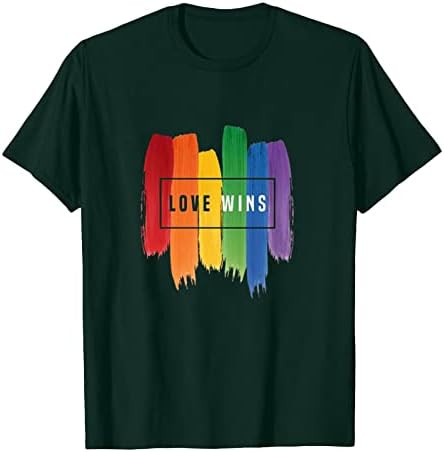 אהבה זוכה גאווה חולצה צוות צוואר חולצות קשת חולצות גרפי קצר שרוול טיז הומו / לסבית קיץ קצר שרוול חולצות