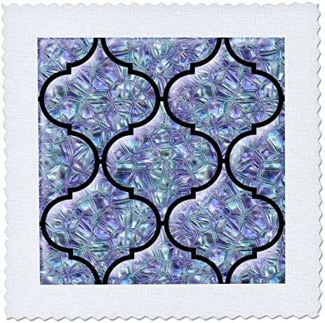 3רוז כחול וסגול תמונה של משובץ מרוקאי דפוס-שמיכת ריבועים