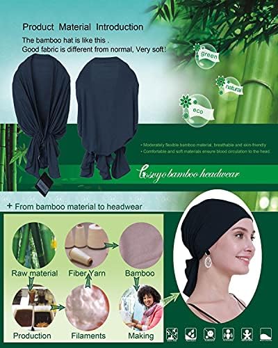 אוסביו במבוק קשור הכימותרפיה ראש צעיפי עבור נשים שיער אובדן-סרטן להחליק על בארה ' ב כיסויי מטפחת