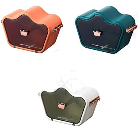 Prismparts קופסת אחסון מגבת פנים - שירותים אמבטיה רכובים על קיר עם מכסה אטום אבק - אין אגרוף כתר כתום