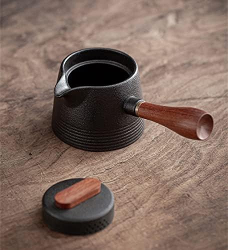 קומקום תה יפני קונג פו סיר תה עם ידית עץ קישוט ביתי סירי קרמיקה תה קומקום סט מתנה בעבודת יד