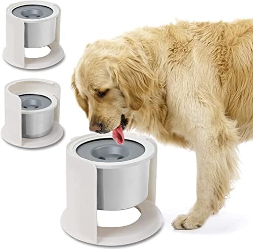קערת מים לכלבים לידלוק קערות כלבים מוגבהות 1.1 ליטר מזין מים איטי קערת כלבים קערת מים ללא שפיכה לכלבים, 1.1