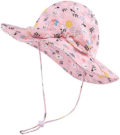 IKFIVQD פעוט ילדים כובע דלי רחב שוליים כובע שמש בנים בנים קרנף הגנה רשת SUNHAT כובע חוף קיץ UPF 50+