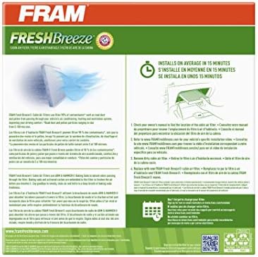 Fram Trand Breeze Cade Filter מסנן אוויר החלפה לתא נוסעי רכב עם סודה לשתייה של זרוע ופטיש, התקנה