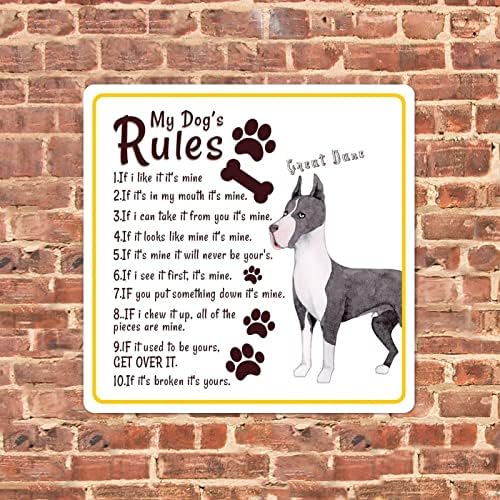 שלי כלב של כללים מצחיק כלב מתכת פח סימן שלט לחיות מחמד דלת קולב עתיק מתכת צלחת כפרי לחיות מחמד כלב קיר קישוטי