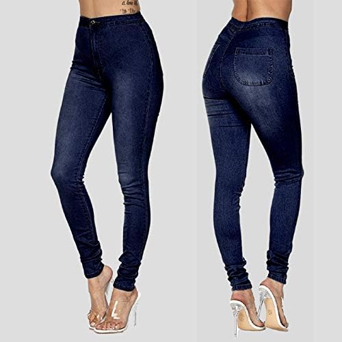 ז 'אן סרבלי נשים מכנסיים חור זיקוקי רוכסן מכנסיים נשים רזה ג' ינס כיס כפתור רחב ג ' ינס בתוספת גודל נשים