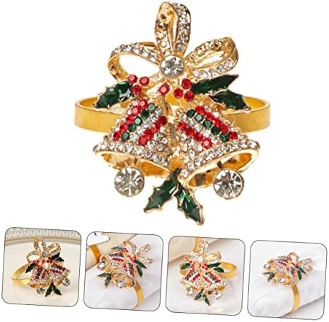 Alipis 1pc סגנון חג המולד מחזיקי שולחן יום הולדת מפיות עיצוב קליפ מקסים טבעת ארוחת ערב מפיות קישוט