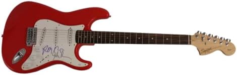 ג'ון דנסמור ורובי קריגר להקת חתימה חתמו על חתימה בגודל מלא מכונית מירוץ אדום פנדר סטרטוקסטר גיטרה חשמלית עם אימות
