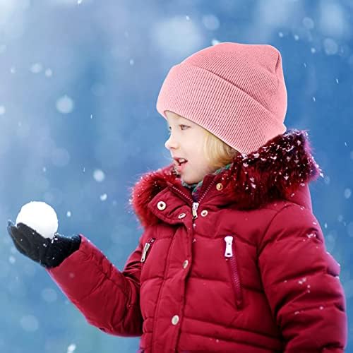 מגניב 9 חבילה ילדים חורף כפת כובעי צבעוני חם לסרוג סקי בימס גולגולת כובעי עבור בני בנות 1-10 שנים