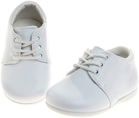 נעלי הליכה של יוסמו תינוקות - ילדים בנים צעד ראשון נעלי שמלה רשמיות - פטנט לופר אוקספורד אוכף