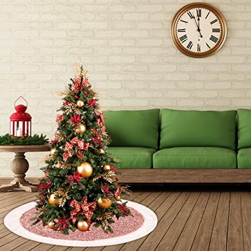BSXGSE לבן קטיפה קטיפה רב -צבעונית עץ חג המולד חצאית לחג המולד קישוטי חג המולד סינר עץ חג המולד