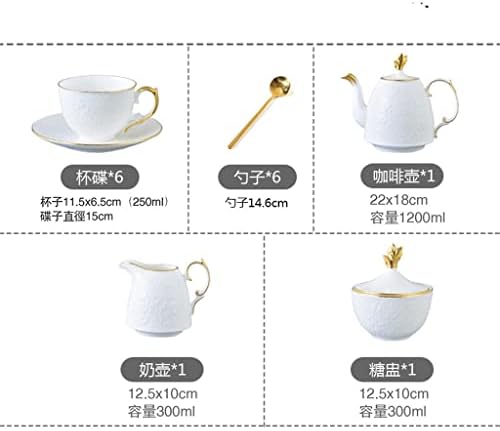 N/A סגנון אירופי סין כוס קפה סין אנגלית אחר הצהריים TEAPOOT TEATE SET SEED SET עם מתנת חתונה למגש