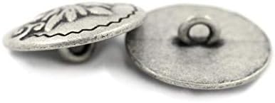 Bezelry 12 חתיכות Edelweiss עתיקות טבעת מתכת כפתורים 20 ממ